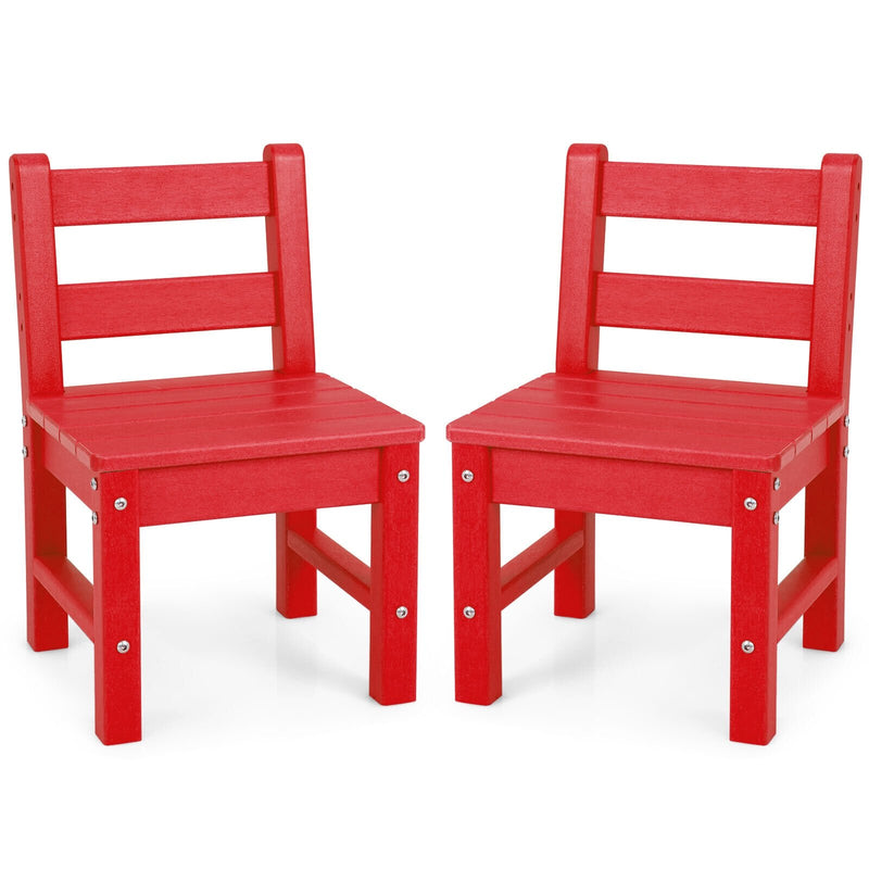 2 Pieces Kids Learning Chair set with Backrest-Red