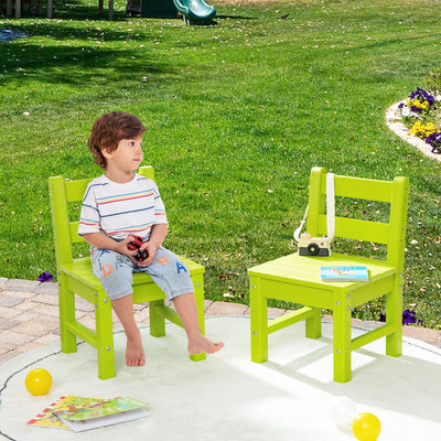 2 Pieces Kids Learning Chair set with Backrest-Green