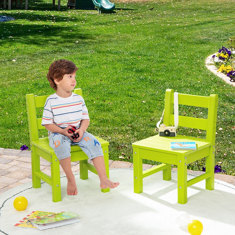 2 Pieces Kids Learning Chair set with Backrest-Green