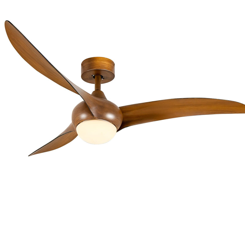 52 Inch Ceiling Fan with Changeable Light Color and 6-Level Adjustable Speed-Brown