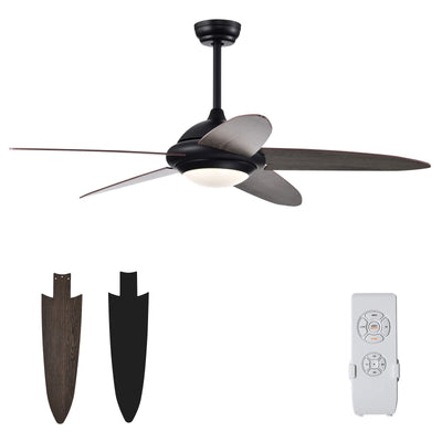 Ceiling Fan with Lights and 3 Lighting Colors-Black