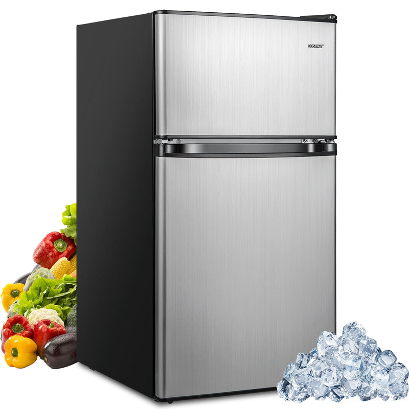 3.2 Cu. Ft Compact Mini Fridge with 5 Temperature Settings-Sliver