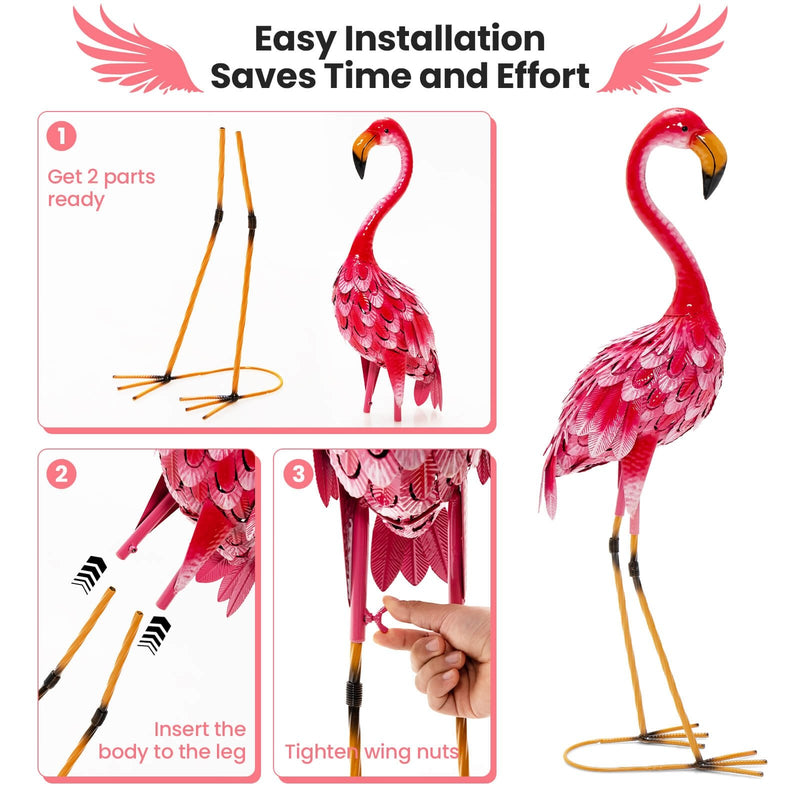 2-Piece Flamingo Garden Statue Set