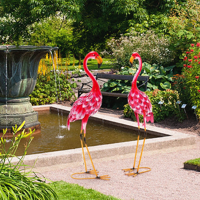 2-Piece Flamingo Garden Statue Set