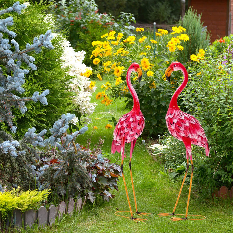 2-Piece Flamingo Garden Statue Set