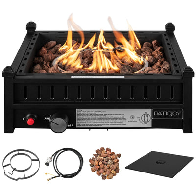 16.5 Inch Tabletop Propane Fire Pit with Simple Ignition System-Black