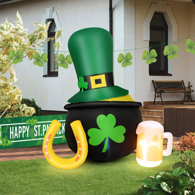 5 Feet St Patrick's Day Inflatable Decoration with Leprechaun Hat