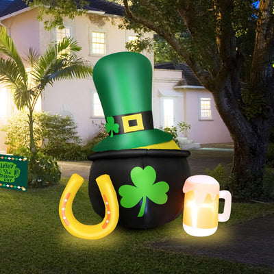 5 Feet St Patrick's Day Inflatable Decoration with Leprechaun Hat