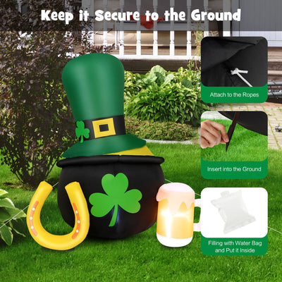 5 Feet St Patrick's Day Inflatable Decoration with Leprechaun Hat