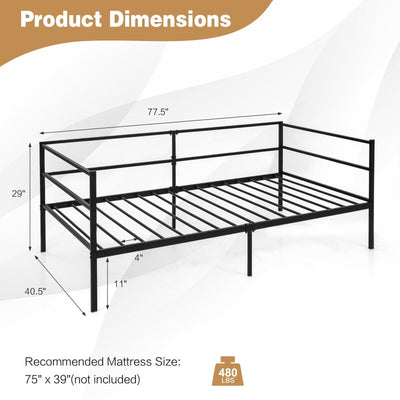 Twin Size Metal Daybed Frame for Living Room Bedroom