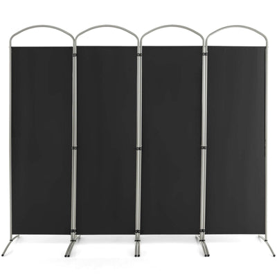 Folding 4-Panel Room Divider for Home Office Living Room-Black