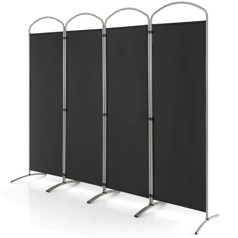 Folding 4-Panel Room Divider for Home Office Living Room-Black