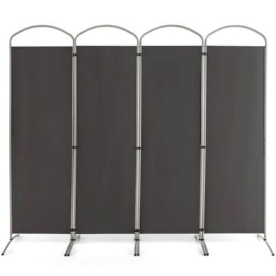 6.2Ft Folding 4-Panel Room Divider for Home Office Living Room -Gray