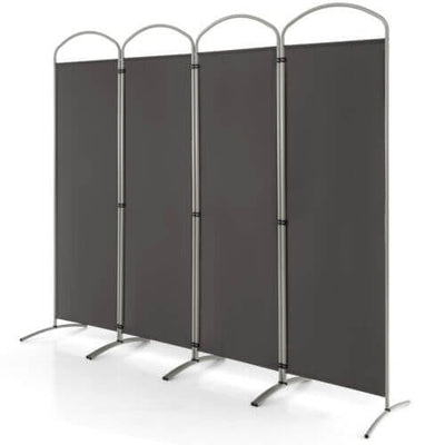 6.2Ft Folding 4-Panel Room Divider for Home Office Living Room -Gray