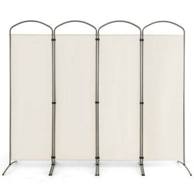 6.2Ft Folding 4-Panel Room Divider for Home Office Living Room -White