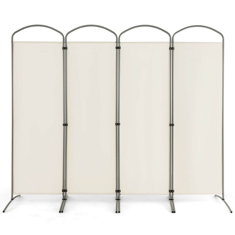 6.2Ft Folding 4-Panel Room Divider for Home Office Living Room -White