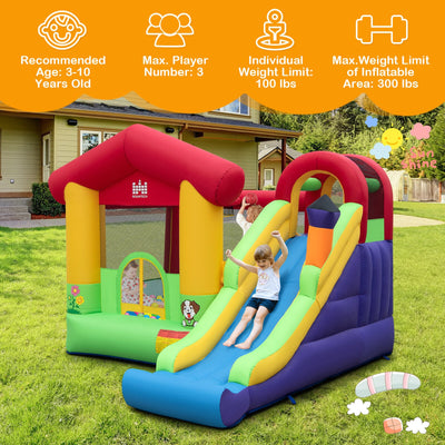 Inflatable Bounce House with Ocean Balls and 735W Air Blower