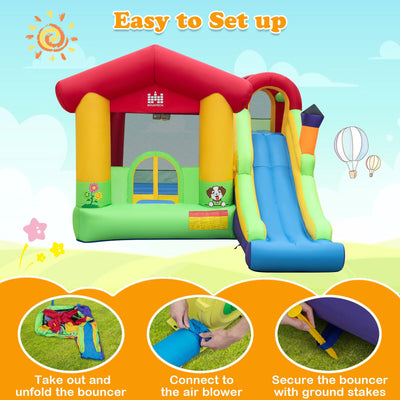 Inflatable Bounce House with Ocean Balls and 735W Air Blower