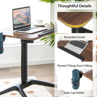 Pneumatic Standing Desk with Anti-fall Baffle and Cup Holder