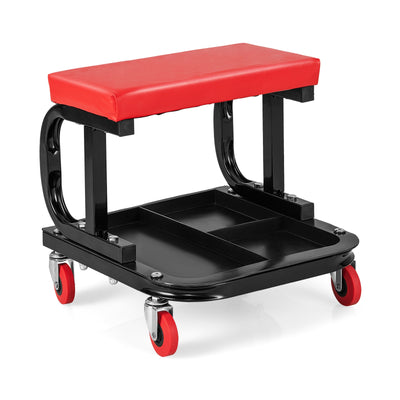 Rolling Creeper with Classified Tool Tray and Cushioned Seat