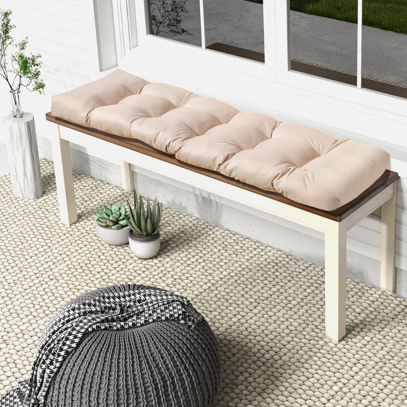 Indoor Outdoor Tufted Bench Cushion with Soft PP Cotton-Beige