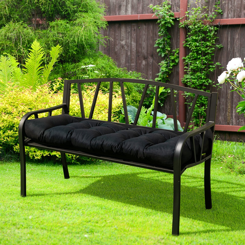 Indoor Outdoor Tufted Bench Cushion with Soft PP Cotton-Black