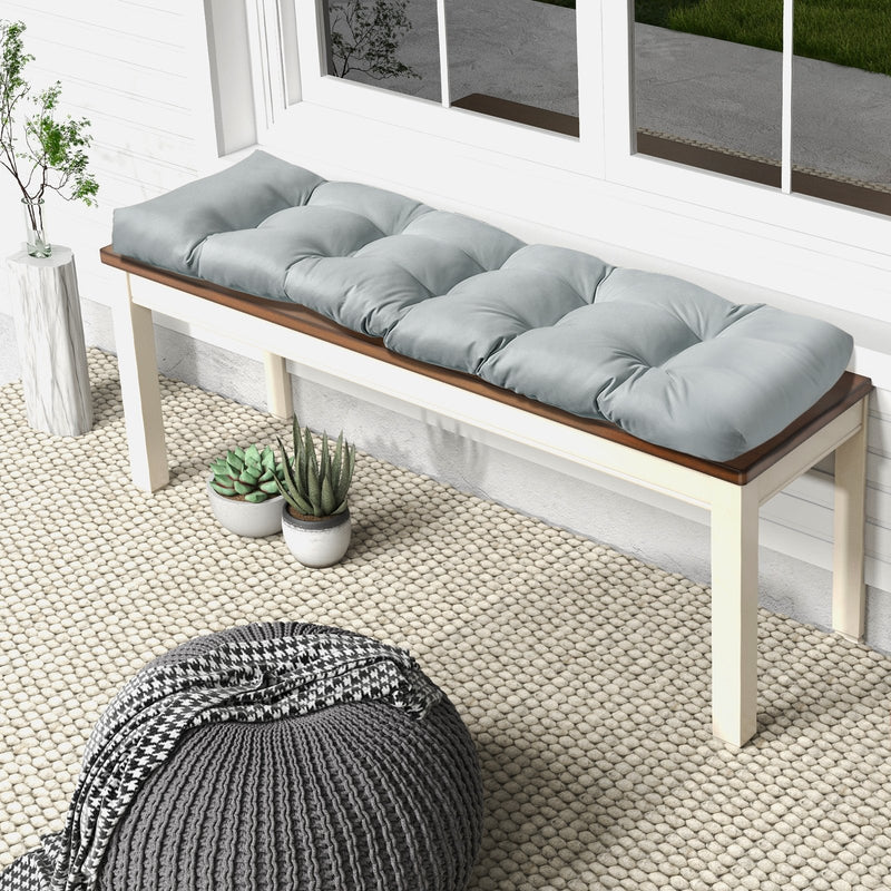 Indoor Outdoor Tufted Bench Cushion with Soft PP Cotton-Gray