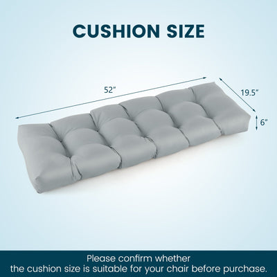 Indoor Outdoor Tufted Bench Cushion with Soft PP Cotton-Gray