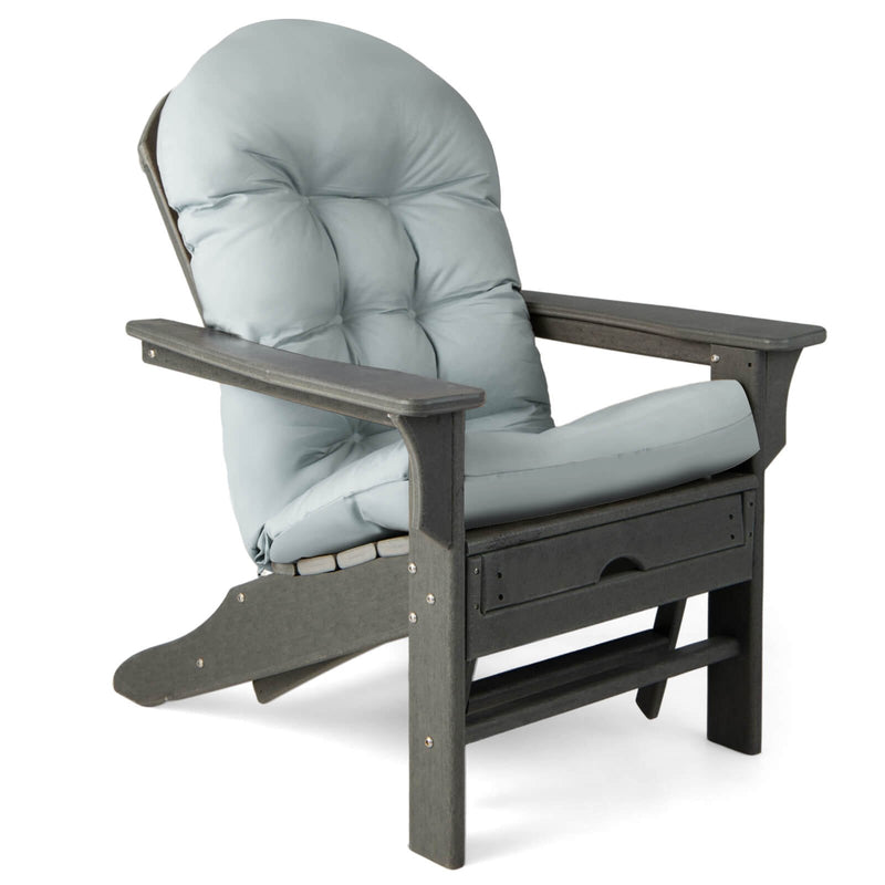 Patio Adirondack Chair Cushion with Fixing Straps and Seat Pad-Gray