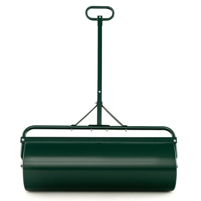 Metal Lawn Roller with Detachable Gripping Handle-Green