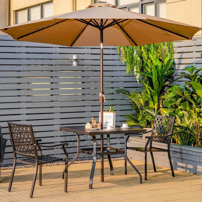 37 Inch Square Patio Dining Table with Umbrella Pole Hole