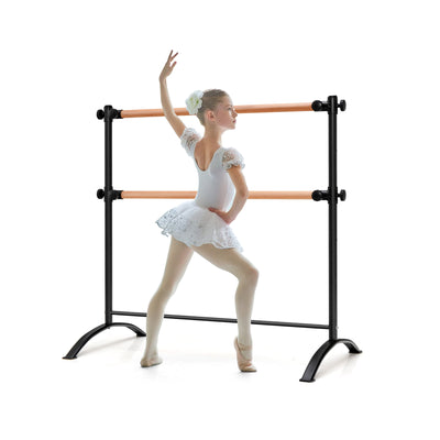 4 Foot Portable  Freestanding Double Ballet Barre-Black