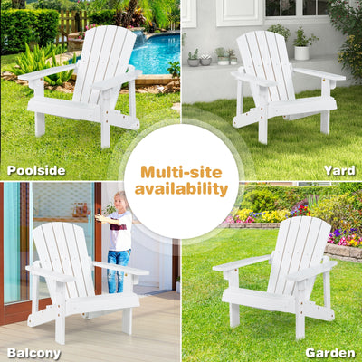 Kid's Adirondack Chair with High Backrest and Arm Rest-White