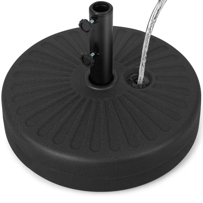 19.5 Inch Fillable Round Umbrella Base Stand for Yard Garden Poolside-Black