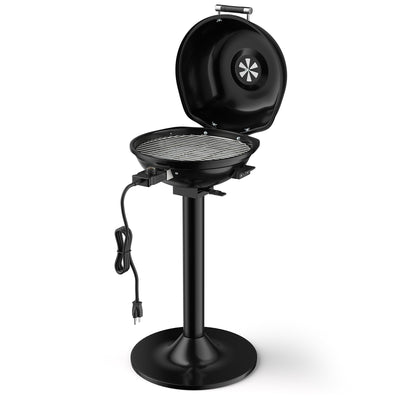 1600W Portable Electric BBQ Grill with Removable Non-Stick Rack-Black