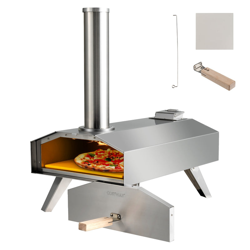 Portable Stainless Steel Outdoor Pizza Oven with 12 Inch Pizza Stone