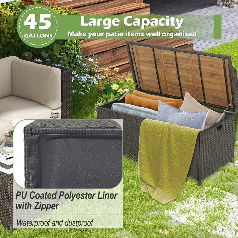 45 Gallon Outdoor Storage Bench with Zippered Liner