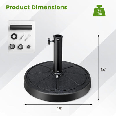 31LBS 18 Inch Round Outdoor Umbrella Base