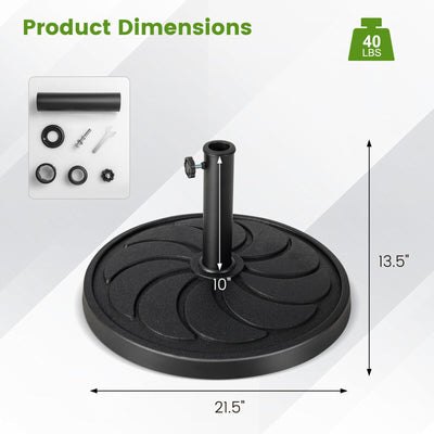 40LBS 21.5Inch Round Outdoor Umbrella Base