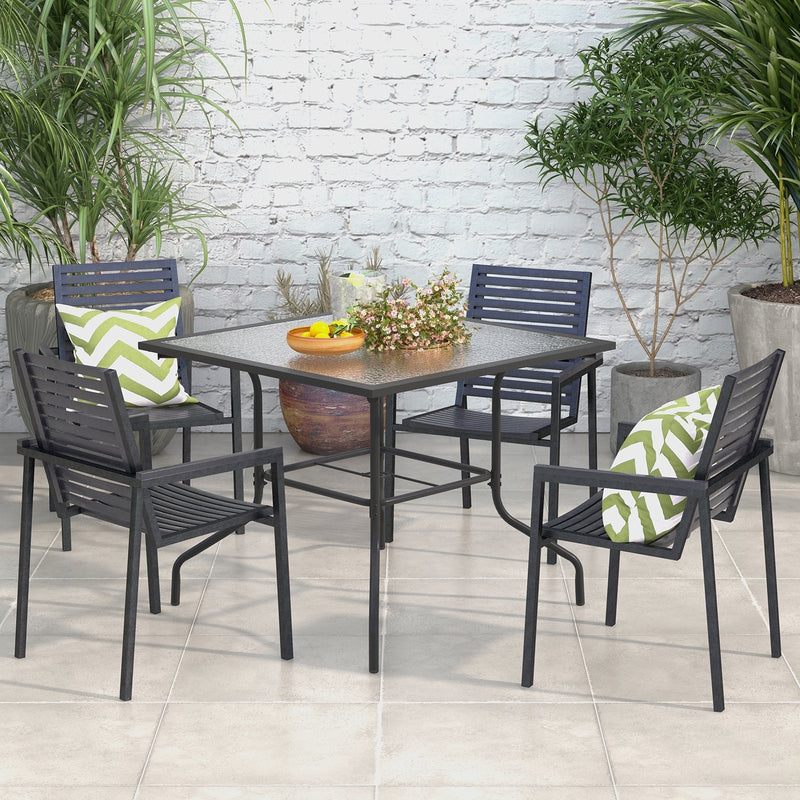 35 x 35 Inch Patio Dining Table with 1.5 Inch Umbrella Hole without Umbrella