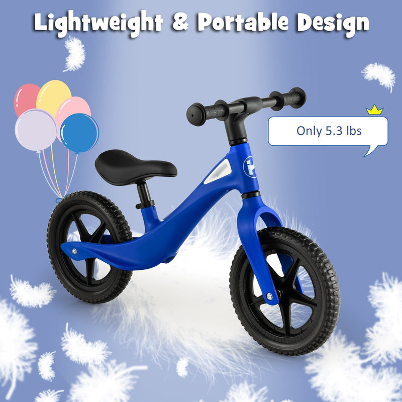 Kids Balance Bike with Rotatable Handlebar and Adjustable Seat Height-Blue