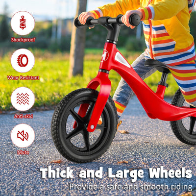 Kids Balance Bike with Rotatable Handlebar and Adjustable Seat Height-Red