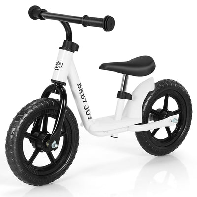 11 Inch Kids No Pedal Balance Training Bike with Footrest-White