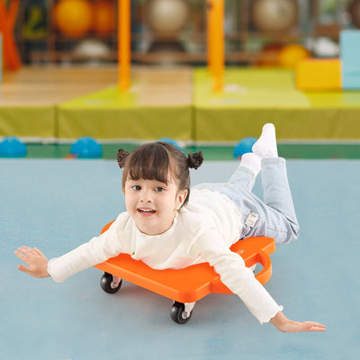 4-Pack Kids Sitting Scooter Board with Handles and Rolling Casters