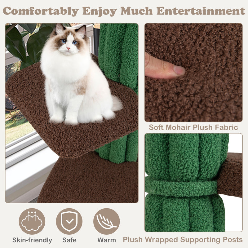 Multi-level Cat Tree with Condo and Anti-tipping Device-Green