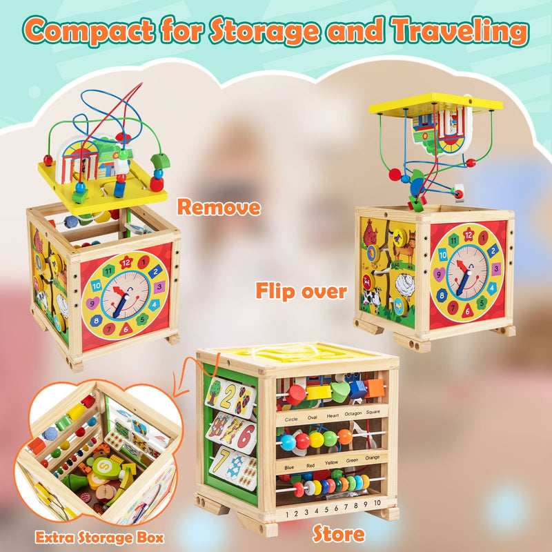 6-In-1 Developmental Learning Educational Toy with Bead Maze