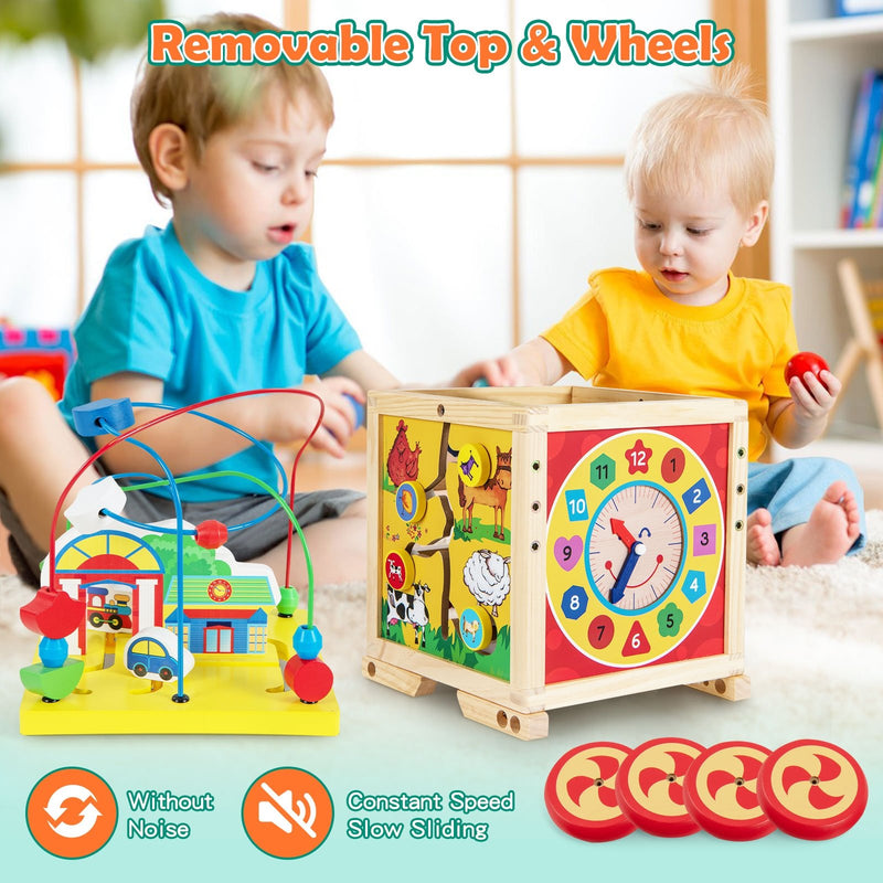 6-In-1 Developmental Learning Educational Toy with Bead Maze