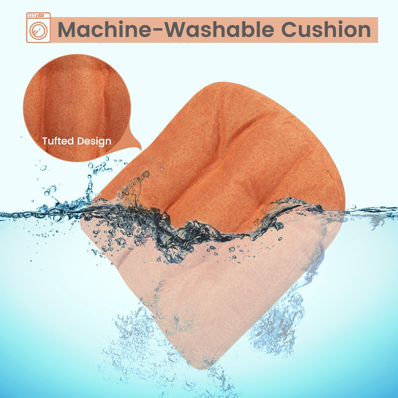 4 Pack 17.5 x 17 Inch U-Shaped Chair Pads with Polyester Cover-Orange