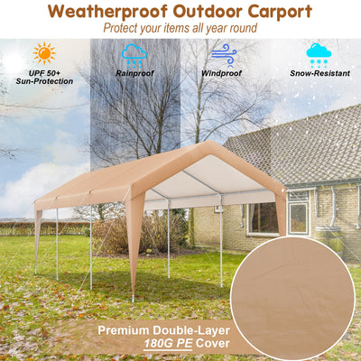 10 x 20 Feet Patio Heavy Duty  All-Weather Carport-without Sidewall