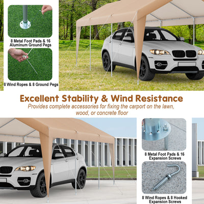 10 x 20 Feet Patio Heavy Duty  All-Weather Carport-without Sidewall